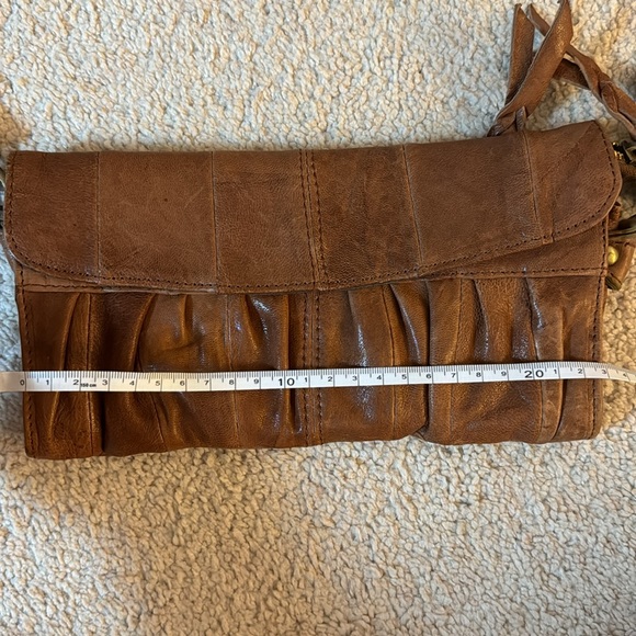 Brown leather wallet on chain. Crossbody or clutch - Picture 3 of 5